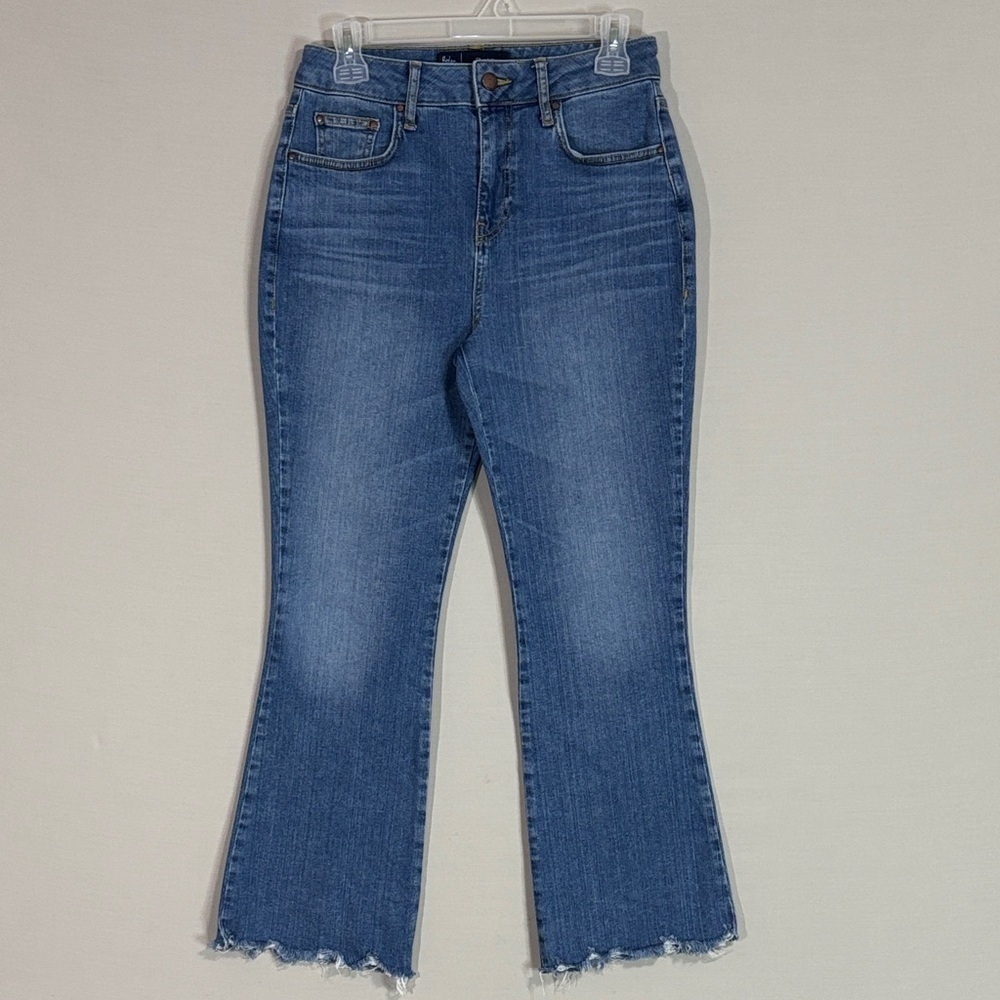 Boden Denim Women’s Flare Jeans Raw Hem Stretch US 6 UK 10